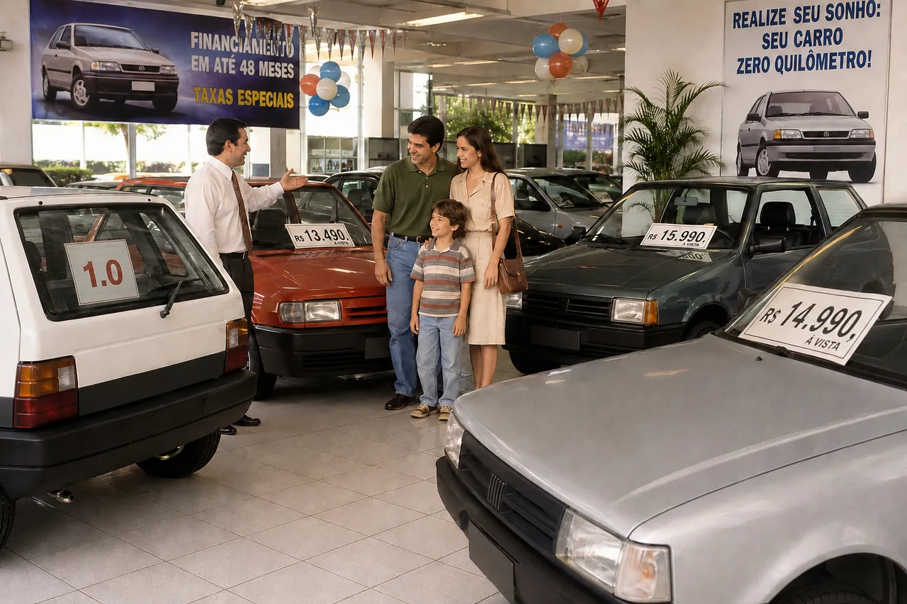 Como era comprar carro nos anos 90: quando o 1.0 virou sonho nacional no Brasil