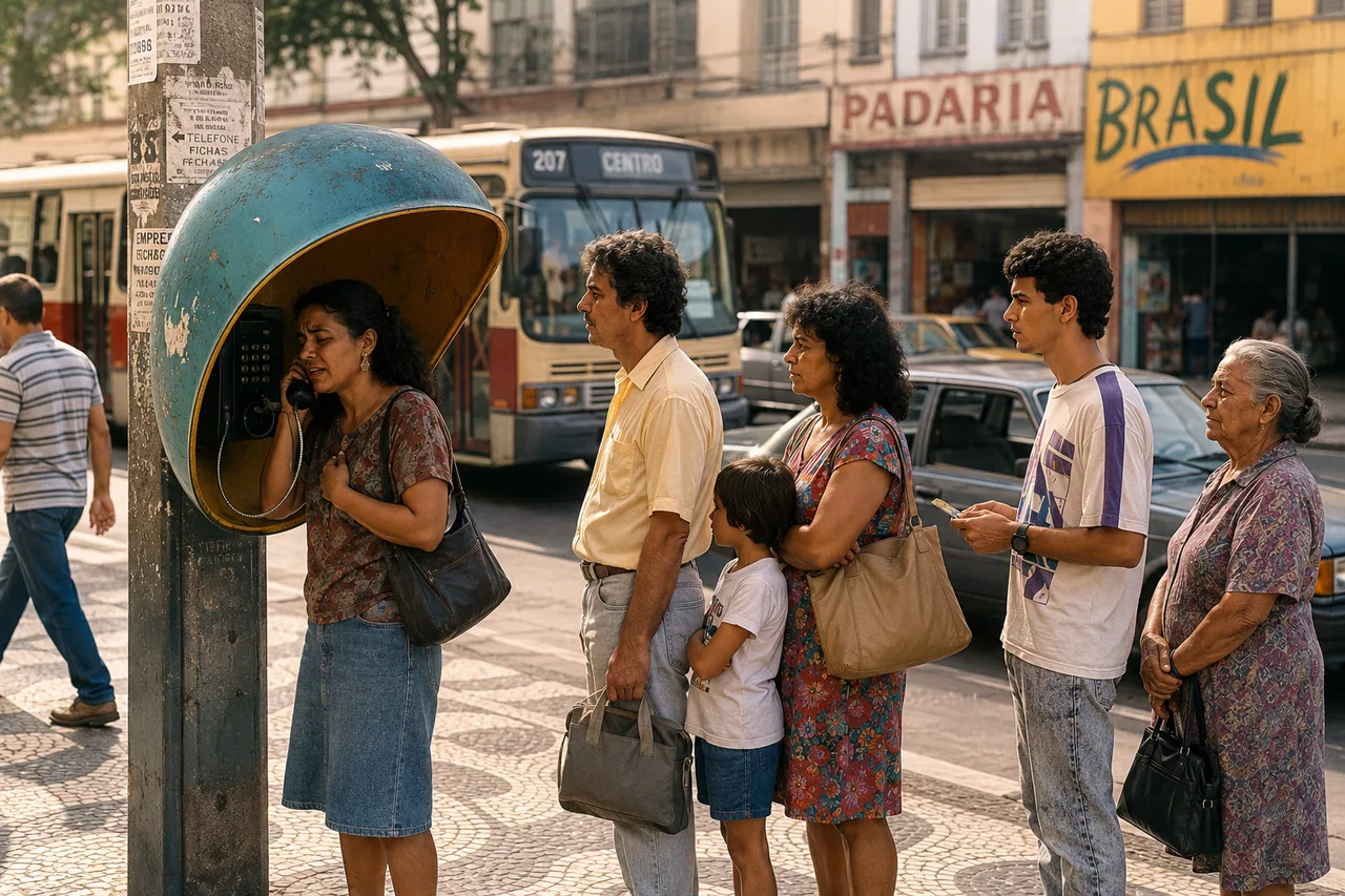 Antes do celular, o brasileiro fazia fila no orelhão para falar com a família
